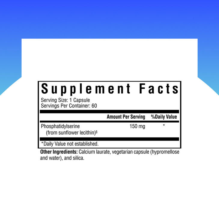 Seeking Health Phosphatidyl Serine - Brain Support Supplement with Sunflower Oil & Phospholipids - Vegetarian & Gluten-Free Capsules - 150 mg, 60 Cap