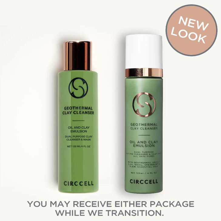 CIRCCELL Geothermal Clay Cleanser  Hydrating Facial Cleanser - Arctic Clay and Essential Oils Deep Clean & Detox Skin  Hydrating Clay Face Wash or