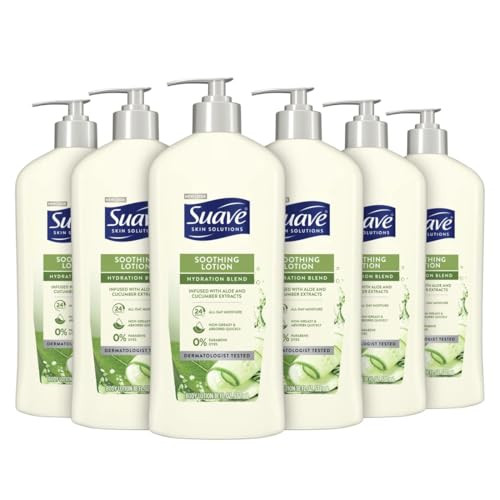 Suave Skin Solutions Body Lotion Soothing With Cucumber 18oz 6 Pack