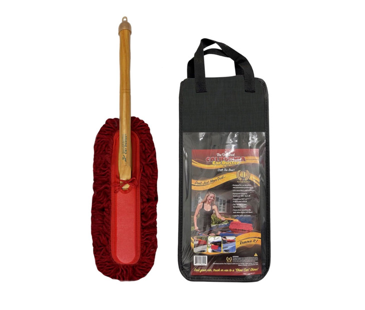 California Car Duster Heritage Edition Wood Handle and Cotton Mop 86242, Red