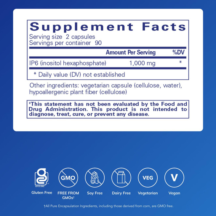 Pure Encapsulations IP6 (Inositol Hexaphosphate) | Hypoallergenic Antioxidant Support for Breast, Colon and Liver Cell Health | 180 Capsules