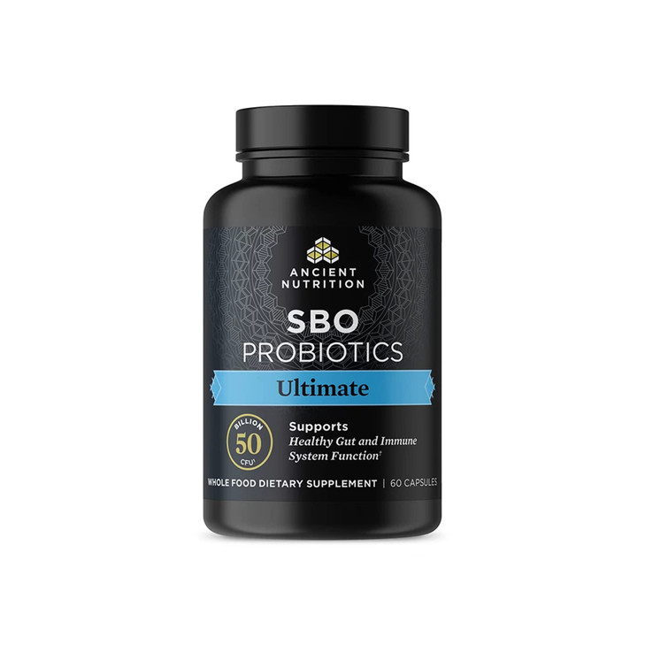 Ancient Nutrition Probiotics, SBO Probiotics Ultimate 50 Billion CFUs*/Serving, Digestive and Immune Support, Gluten Free, Ancient Superfoods Blend,