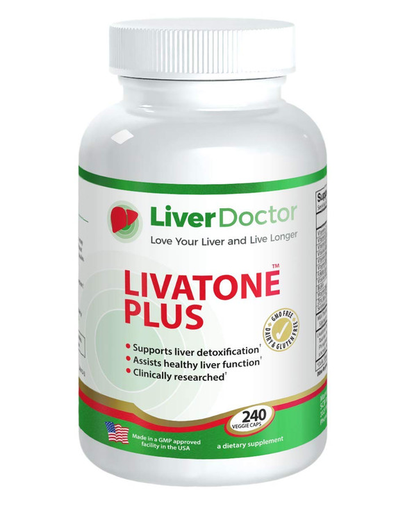 Livatone Plus Liver Detox Capsules Liver Cleanse and Detox Pills with Milk Thistle and Antioxidants (240 Count)
