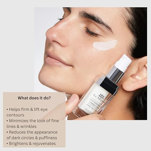 Le Mieux Eye Wrinkle Corrector Cream - Hyaluronic Acid Moisturizer for Eyes with 7 Potent Peptides & Amino Acids, Under Eye Corrector Cream (0.5 oz /