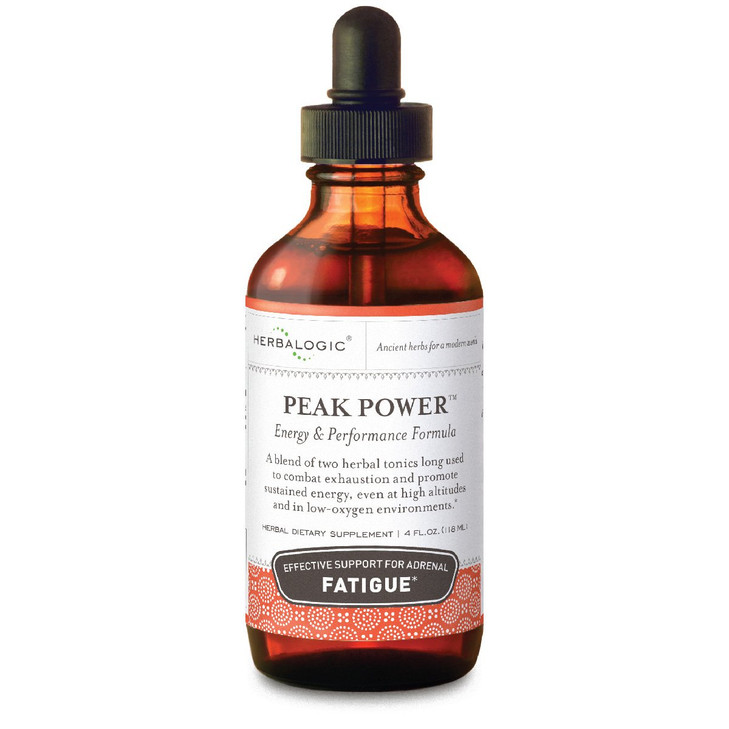 Herbalogic - Peak Power Liquid Herb Drops - Stimulant-Free Natural Energy Formula to Combat Adrenal Fatigue & Improve Physical Stamina - Contains Ame