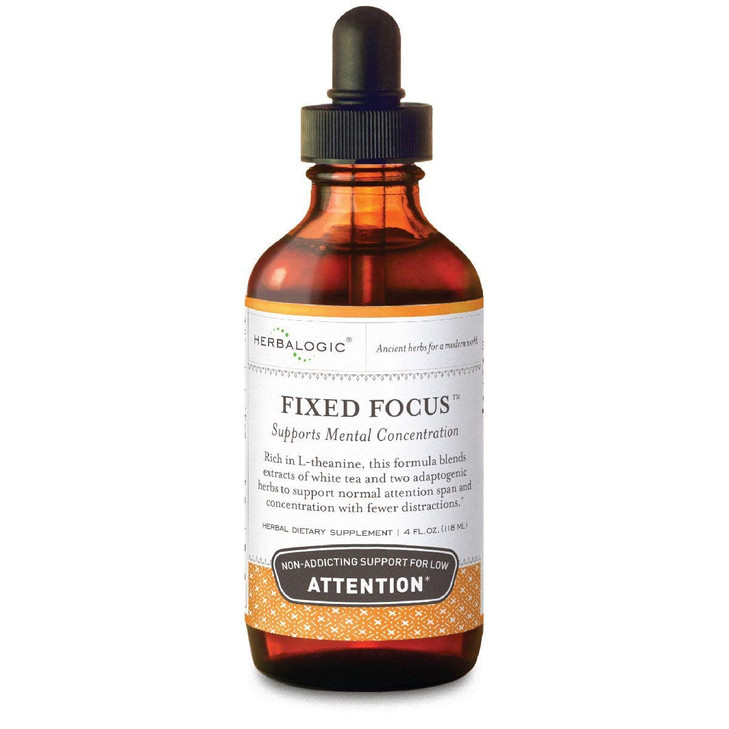 Herbalogic - Fixed Focus Liquid Herb Drops - Non-Addicting Support for Increased Attention, Concentration & Focus - Contains White Tea, a Naturally B