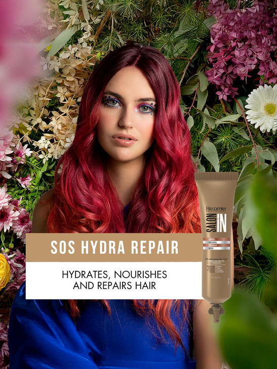 Salon In Recamier Hydra Repair SOS Shots  12 x 0.5 fl oz | Intensive Hair Repair Ampoules for Dry, Damaged Hair
