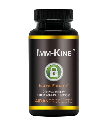 Aidan Products Imm-Kine Advanced Immune Support Supplement, Beta Glucans, Proprietary Immunostimulatory Postbiotic, 60 Capsules