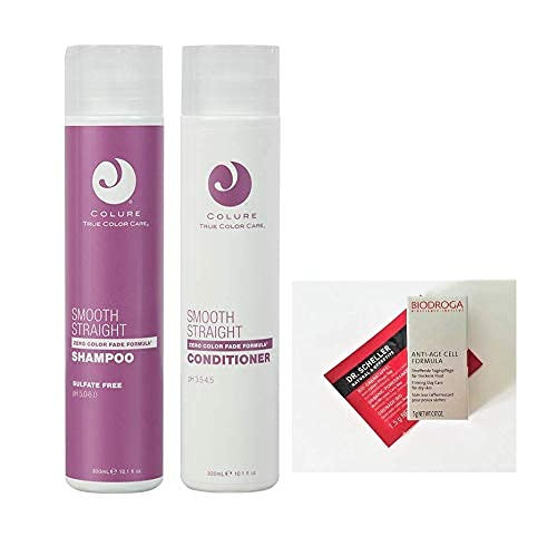 Colure True Color Care SMOOTH STRAIGHT Shampoo & Conditioner DUO 10.1 oz each + 2 Free Samples. Products are Vegan, Cruelty Free, Organic. FREE of Su