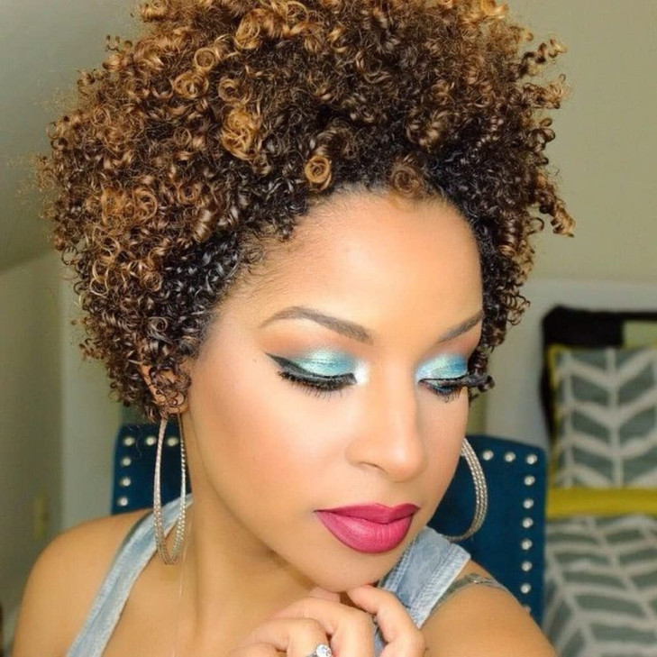 Ms Taj Short Afro Kinky Curly Human Hair Wigs for Black Women Brazilian Virgin Short Curly Afro Wigs None Lace 150% Density Unprocessed Afro Wig Huma