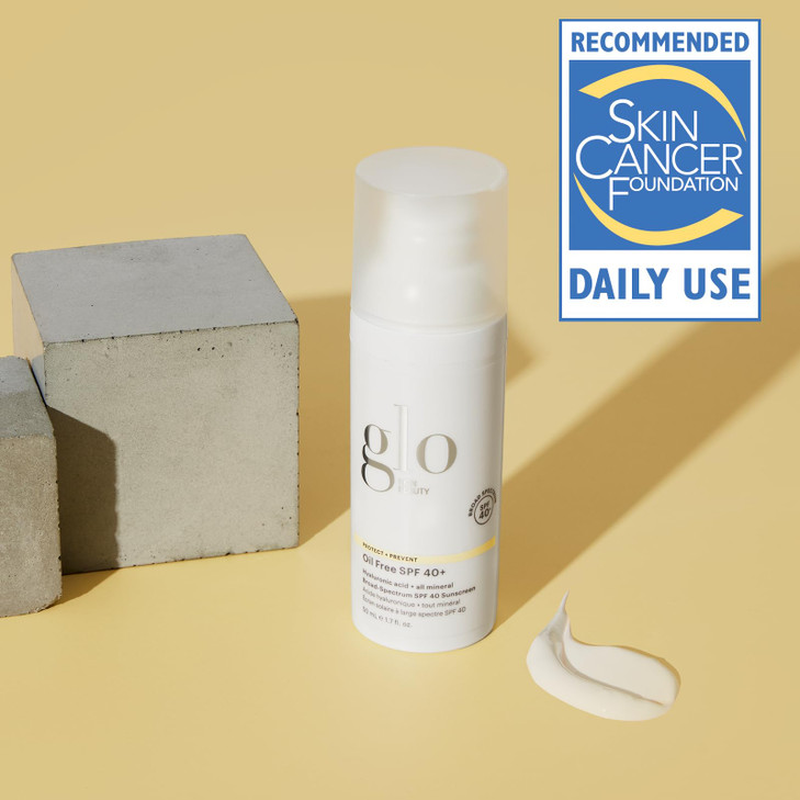 Glo Skin Beauty Oil Free SPF 40+ Hyaluronic Acid Infused All Mineral Sunscreen - Protect Against Sun Damage & Aging Environmental Skin Stressors - We