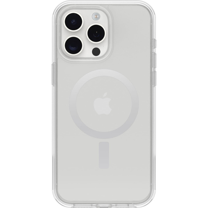 OtterBox iPhone 15 Pro MAX (Only) Symmetry Series Clear Case (Clear), Snaps to MagSafe, Ultra-Sleek, Raised Edges Protect Camera & Screen