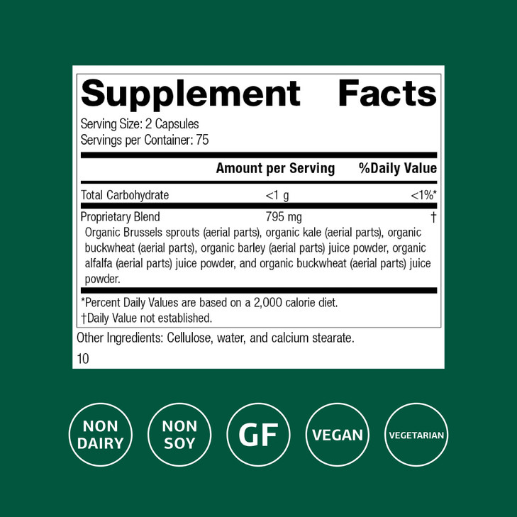 Standard Process SP Green Food - Whole Food Metabolism, Cholesterol, Toxin, and Liver Support with Alfalfa, Buckwheat, Barley, Brussels Sprouts, and
