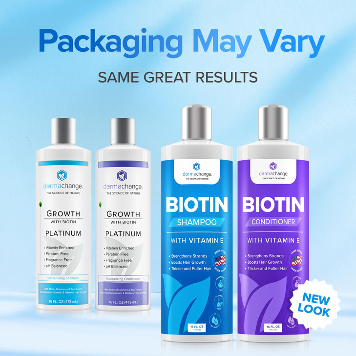 DermaChange Biotin Shampoo and Conditioner Set - Hair Growth Shampoo and Conditioner for Men & Women - Shampoo Conditioner for Dry, Damage & thinning