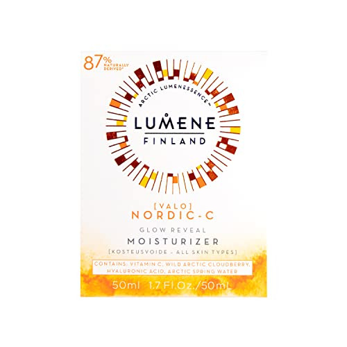 Lumene Nordic-C Glow Reveal Facial Moisturizer - Antioxidant-Rich Vitamin C Face Cream - Hydrating Hyaluronic Acid Moisturizer with Vitamin B3 + B5 t