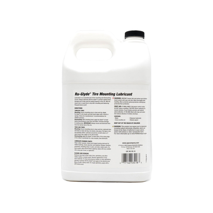 RuGlyde Tire Mounting and Rubber Lubricant, 1 Gallon Bottle, Rejuivanate Tire Rubber, Easy Tire Bead Seating, Tire Dressing, Tire Lubricant, Tire Cha