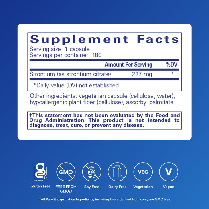 Pure Encapsulations Strontium (Citrate) | Hypoallergenic Dietary Supplement to Support Healthy Bones* | 180 Capsules