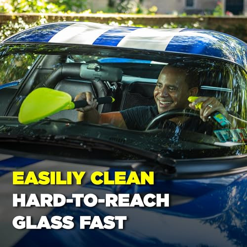 Invisible Glass 99031 Reach & Clean Glass Windshield Cleaner Tool Combo Kit With Premium Aerosol Glass Cleaner, Extendable Handle, (2) Reusable Quick