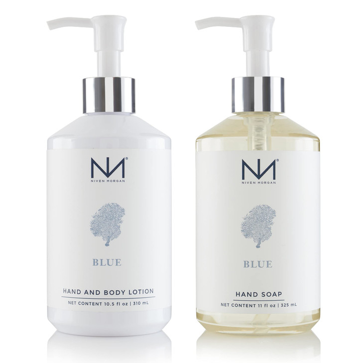 Niven Morgan Blue Hand Soap and Lotion Set