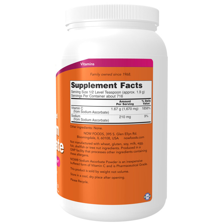 NOW Foods Supplements, Sodium Ascorbate Powder, Buffered, Antioxidant Protection*, 3-Pound