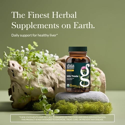 Gaia Herbs Milk Thistle - Liver Supplement & Cleanse Support for Helping to Maintain Healthy Liver Function* - 120 Vegan Capsules (40 Servings)
