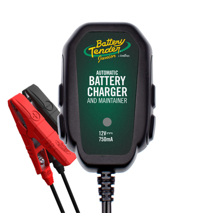 Battery Tender Junior 12V, 750mA Charger and Maintainer: Automatic 12V Powersports for Motorcycle, ATVs, and More - Smarter Than a Trickle Charger -