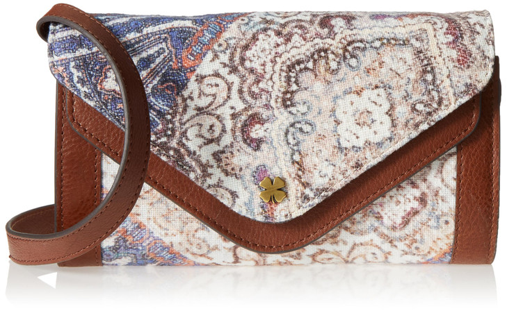 Lucky Brand Love fabric Crossbody Wallet convertible purse with adjustable strap interior wallet function, One Size US