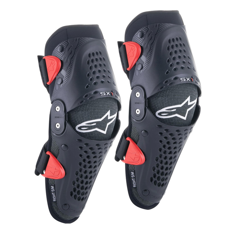 Alpinestars SX-1 V2 Youth Knee Protector, Lightweight Off-Road Knee Protection, CE-Certified, S/M, Black/Red