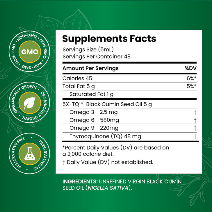 Amazing Herbs Premium Black Seed Oil - Cold Pressed Nigella Sativa Aids in Digestive Health, Immune Support, Brain Function, Joint Mobility, Gluten F