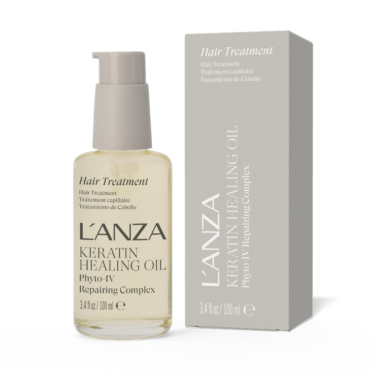 L'ANZA Keratin Healing Oil Hair Treatment Repairs Dry, Damaged Hair, Split Ends, Smooths Flyaways, Adds Silky Shine, Color Safe Anti Frizz, Heat & UV