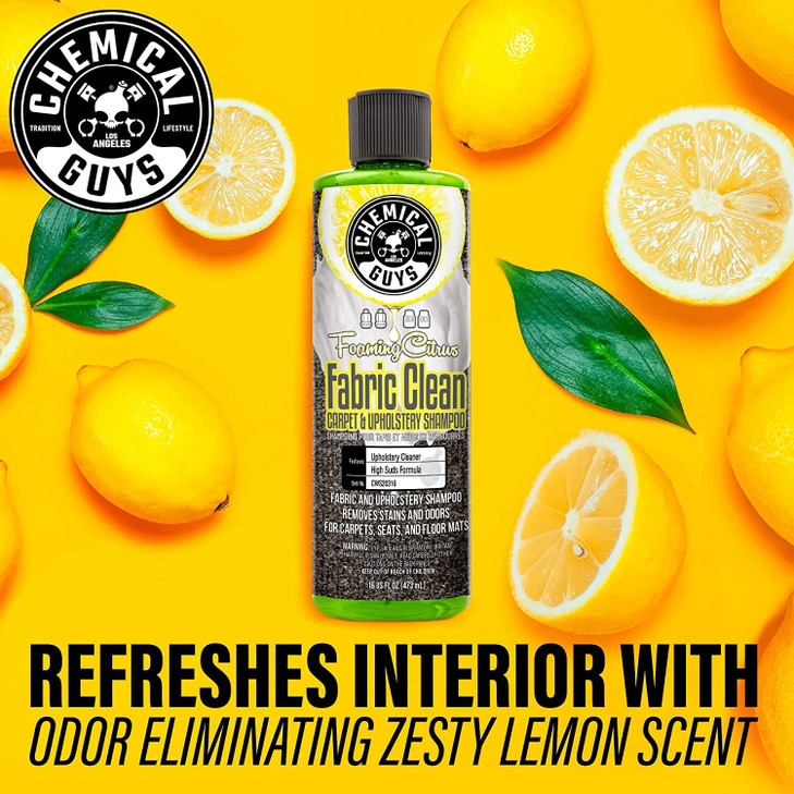 Chemical Guys Foaming Citrus Fabric Clean, Carpet and Upholstery Cleaner - Car Carpet Cleaner for Seats, and Floor Mats, Safe for Home, Office & More