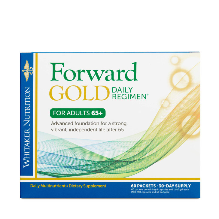 Dr. Whitaker's Forward Gold Daily Regimen Multi-Nutrient Vitamin Supplement for Adults 65+, 60 Packets (30-Day Supply)
