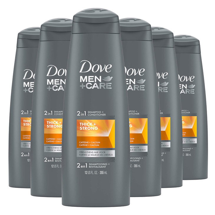 DOVE MEN + CARE Fortifying 2 in 1 Shampoo and Conditioner for Resilient and Thicker Hair Thick and Strong with Caffeine Helps Strengthen Thinning Hai
