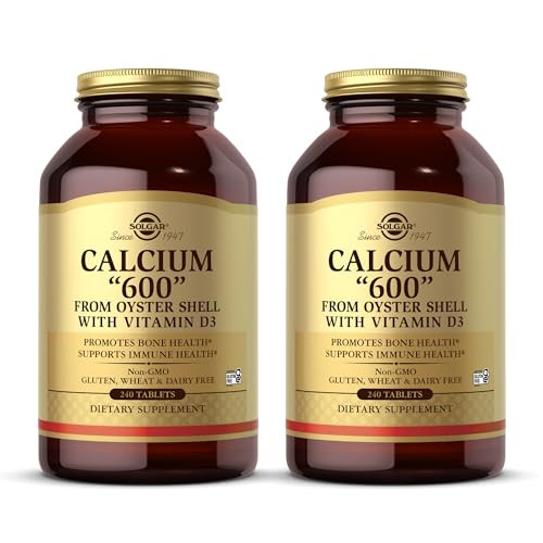Solgar Calcium 600" - 240 Tablets, Pack of 2 - from Oyster Shell with Vitamin D3 - Non-GMO, Gluten Free, Dairy Free - 240 Total Servings
