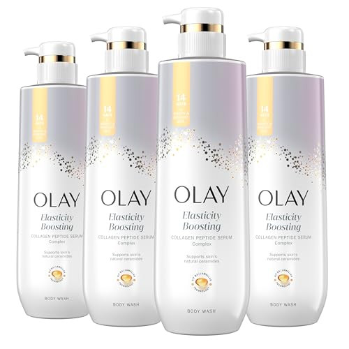 Olay Body Wash for Women, Elasticity Boosting, Collagen Peptide Serum Complex, Renews Moisture, Free of Parabens & Phthalates, Vitamin B3 Lameller Te