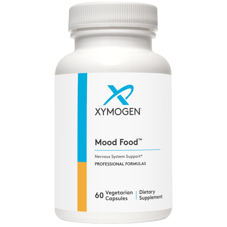 XYMOGEN Mood Food - Nervous System, Relaxation & Mood Support Supplement - Folate, B12, B6 with Magnesium, 5-HTP & GABA Supplement - Vegan & Non-GMO
