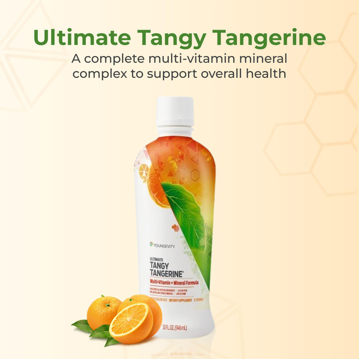 Youngevity Majestic Earth - Ultimate Tangy Tangerine®, 32 FL Oz  Gluten-Free Liquid Multivitamins for Men, Women & Daily Immune Support for Kids  B