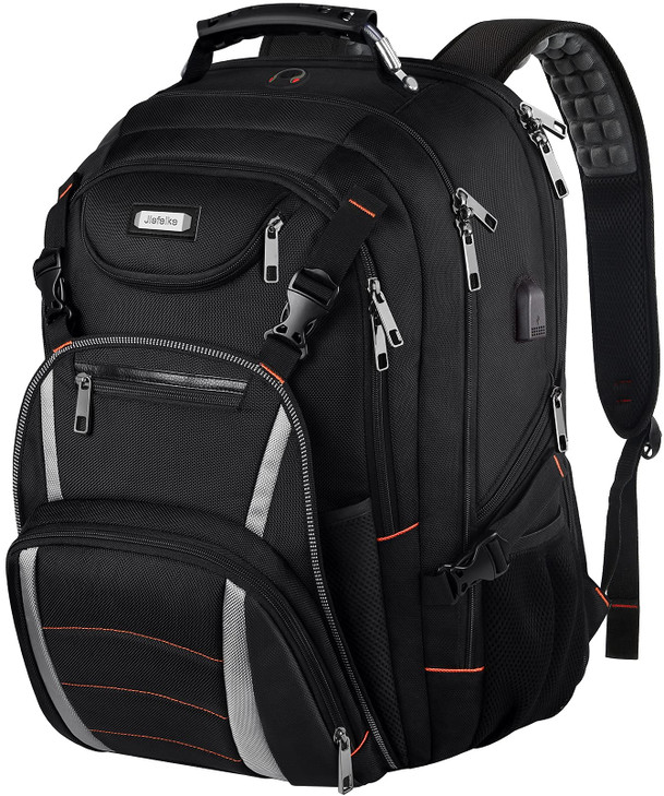 Jiefeike Travel Laptop Backpack, Extra Large Bookbag for Men Women,Basketball Backpack with USB Charging Port RFID Anti Theft TSA Approved College St