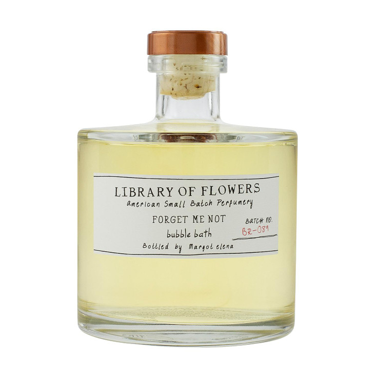Library of Flowers Forget Me Not Bubble Bath, 17 fl. oz., Osmanthus, Rice Powder & White Orchid, Skin Hydrating & Deep Moisturizing, Avocado Oil & Gr