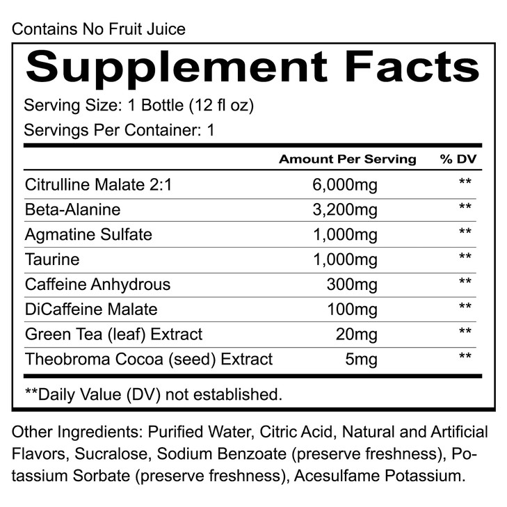 REDCON1 Total War Ready to Drink Preworkout, Baja Bomb - 350mg of Fast Acting RTD Caffeine - Beta Alanine + Citrulline Malate for Increased Pump (12