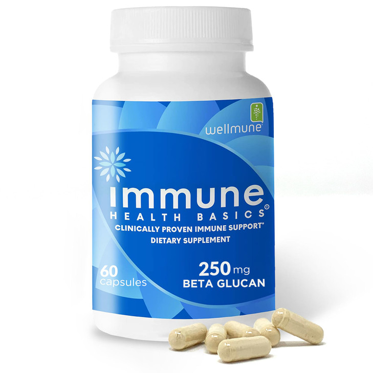 Immune Health Basics Ultra Strength Immunity - Clinically Proven Immune Support - Wellmune Highly Purified Beta Glucan - Gluten-Free, Non-allergenic,