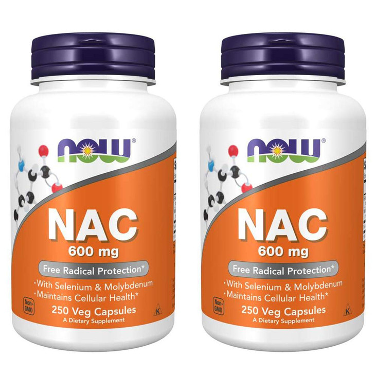 Now Foods Nac-Acetyl Cysteine 600mg, 250 Vcaps (500 (250X2))