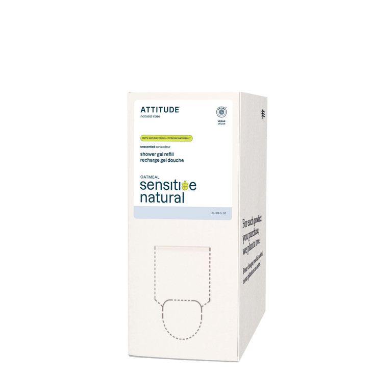 ATTITUDE Body Wash for Sensitive Skin, EWG Verified Shower Gel, Soothing Oat, Dermatologically Tested, Plant and Mineral-Based, Vegan Personal Care,