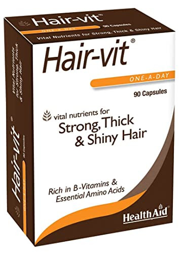 Hair VIT Hair Growth Supplement  90 Capsules, Once Daily Formula with B-Complex Vitamins, Biotin, Amino Acids & Nutrients for Healthy, Strong, Fulle