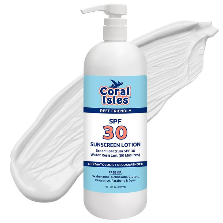 Coral Isles by Rocky Mountain Sunscreen | SPF 30 Lotion | Broad Spectrum UVA/UVB Protection | Hawaii Reef-Safe Act Compliant | Oxybenzone & Octinoxat
