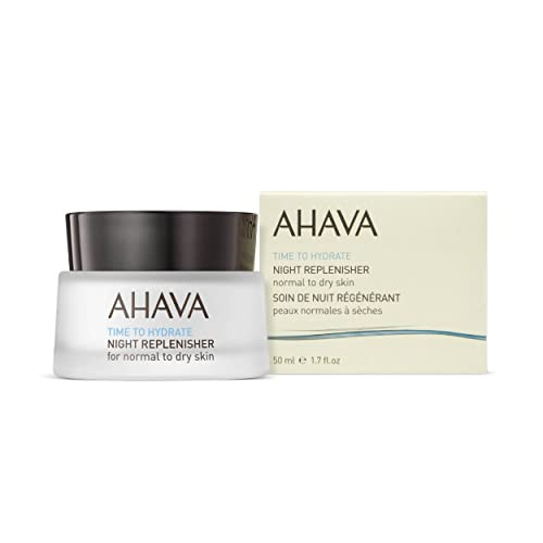 AHAVA Time To Hydrate Night Replenisher, Normal To Dry Skin - Rich & Velvety Cream for Deep Hydration, Fight Overnight Dehydration & Reinforce Skin B