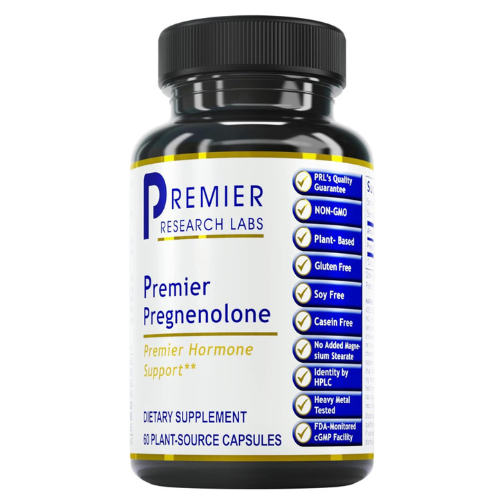 Premier Research Labs Premier Pregnenolone - 100mg Pregnenolone for Hormone Support, Precursor to Progesterone, Testosterone, Estrogen, Pregnenolone