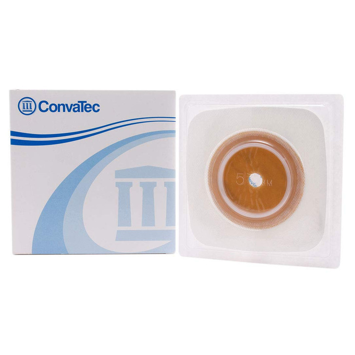 ConvaTec 125260 SUR-FIT Natura Two-Piece Stomahesive Skin Barrier with Tape Collar, Cut-to-Fit, Flexible, White, 2-1/4" Flange, 5" Length, 5" Width,