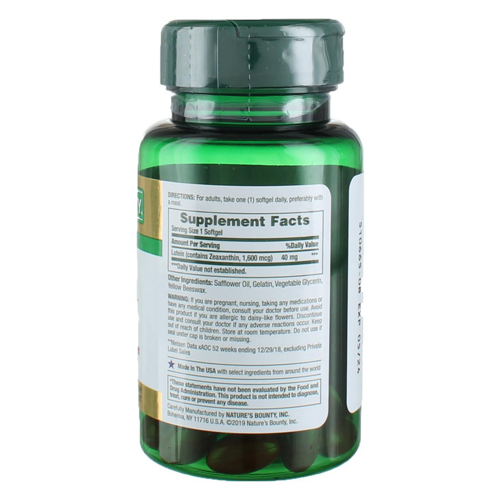 Nature's Bounty Lutein 40 Mg, 30-Count, Pack of 4