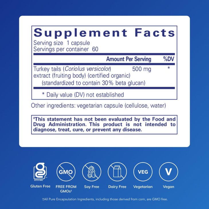 Pure Encapsulations Coriolus Extract | Promotes White Blood Cell Function* | 60 Capsules